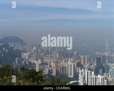 Dh JARDINES LOOKOUT HONG KONG vista di Hong Kong Island Harbour smog inquinamento aria inquinata inquinamento cina Foto Stock