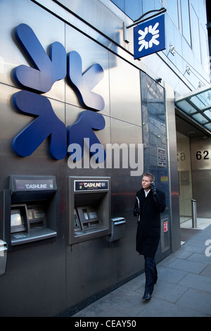 Royal Bank of Scotland nella città di Londra. RBS è diventata un simbolo della recessione durante la recessione economica. Foto Stock