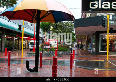 Cuba Street dopo le ore lavorative, Te Aro, Wellington, Nuova Zelanda. Foto Stock