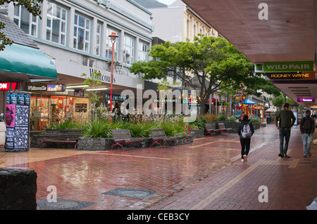 Cuba Street dopo le ore lavorative, Te Aro, Wellington, Nuova Zelanda. Foto Stock