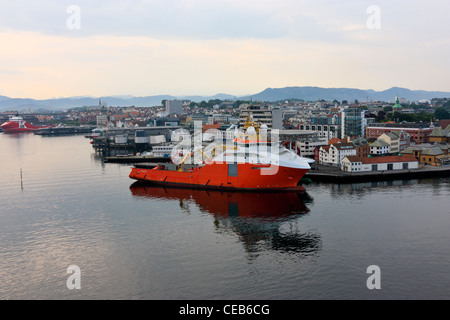 Navi da rifornimento nel porto di Stavanger, Norvegia Foto Stock