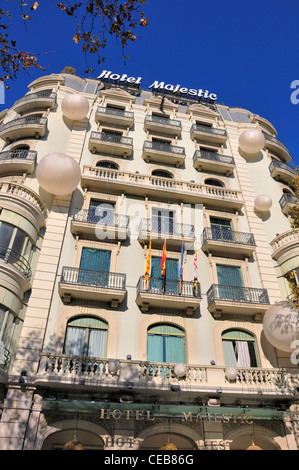 Barcellona, Spagna. Hotel Majestic sul Passeig de Gracia. Esterno Foto Stock