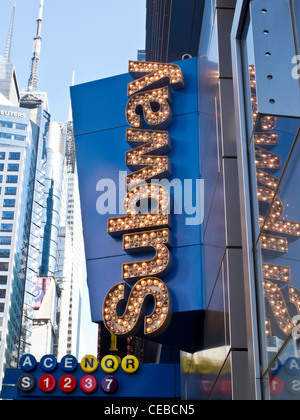 La stazione della metropolitana, 42nd Street e la 8th Avenue, Times Square NYC Foto Stock