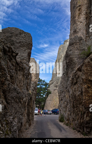 Black Hills Custer State Park Needles Highway South Dakota negli Stati Uniti primo piano della montagna dal basso angolo di vita verticale ad alta risoluzione Foto Stock