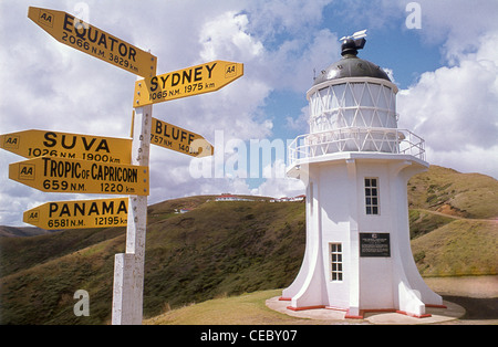 Cape Reinga Lighthouse, Cape Reinga, regione di Northland, Isola del nord, Nuova Zelanda Foto Stock