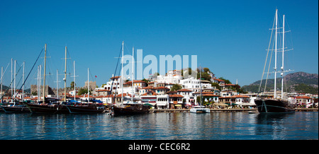 Gulets a Marmaris Harbour su tacchini Lycian Costa turchese Foto Stock