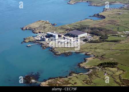 Vista aerea della centrale nucleare di Wylfa, Foto Stock