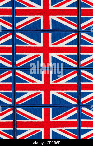 Union Jack flag patch ricamato pattern Foto Stock