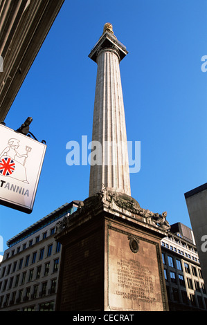 Inghilterra, Londra, la città, il monumento al Grande Incendio di Londra nel 1666 Foto Stock