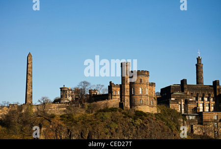 Calton Gaol e Calton Hill architettura scozzese di Edimburgo Regno Unito Europa Foto Stock