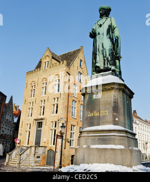 [Statua di Jan van Eyck] - Bruges Foto Stock