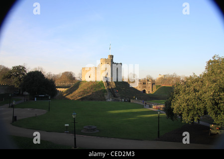 Il Castello di Cardiff tenere Foto Stock