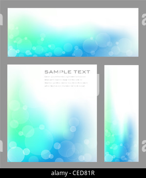 Abstract verde blu gradiente dello sfondo modello impostano con solidi e delineare i cerchi e abbondanza di spazio di testo. Foto Stock