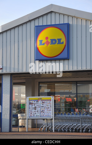 LIDL discount alimentari a Glasgow Scozia, Regno Unito, Europa Foto Stock