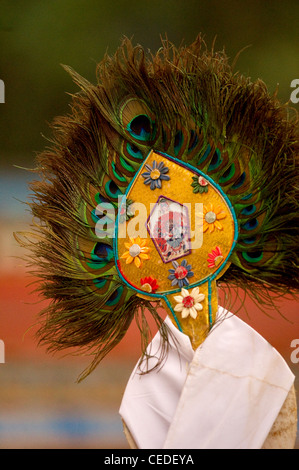 Oggetti rituali per la cerimonia di Losar in un monastero buddista, il Sikkim, India Foto Stock