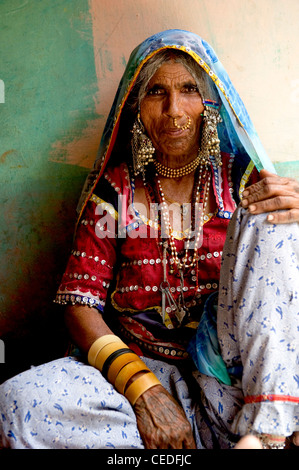 Ritratto Lambani Lambani gypsy donna tribale Foto Stock