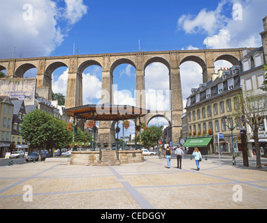 Morlaix viadotto, luogo Otages, Morlaix, Finistère Bretagna, Francia Foto Stock