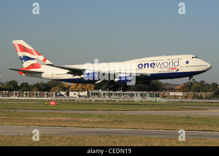 BA BOEING 747 alleanza one world Foto Stock