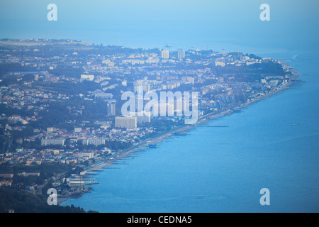 Vista su Sochi dall'aria Foto Stock