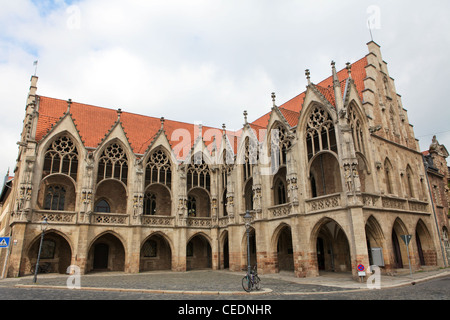 Il vecchio municipio di Braunschweig sull'Altstadtmarkt (costruito tra il XIII e il XV secolo in stile gotico) Foto Stock
