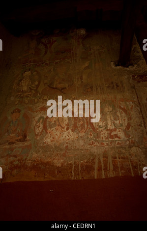 X secolo i murali dell'antico monastero di Alchi in un villaggio al di là di Leh, Ladakh Foto Stock