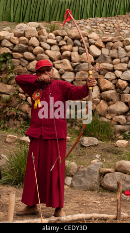 Tiro con l'arco in Ladakh Foto Stock