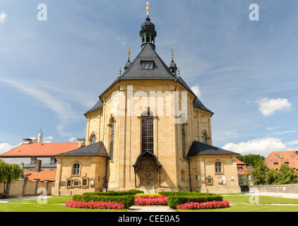 Chiesa del pellegrinaggio di Santa Trinità o Goessweinstein Basilica, Goessweinstein Abbey, Goessweinstein, Baviera, Germania Foto Stock