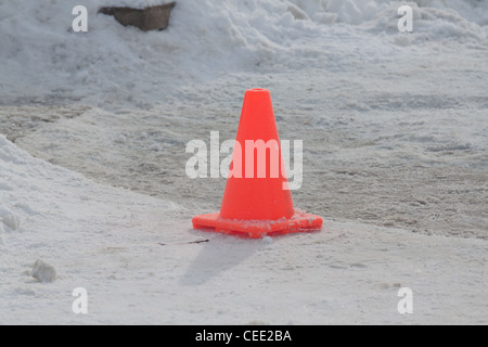 La costruzione del pilone sul marciapiede Foto Stock