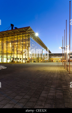 Messe Erfurt centro congressi, esposizioni, in serata, Erfurt, Turingia, Germania, Europa Foto Stock