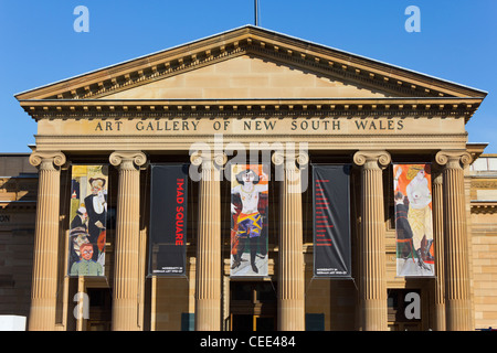 Ingresso facciata della galleria d'Arte del Nuovo Galles del Sud, Sydney, Nuovo Galles del Sud, Australia Foto Stock