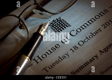 La House of Commons - Ordine di carta Foto Stock