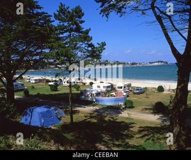 Campeggio comunale, Locquirec, Finistère Bretagna, Francia Foto Stock