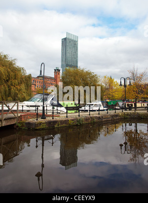 Manchester Hilton hotel visto dalla Castlefield Foto Stock