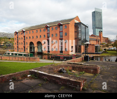 Hotel Hilton Manchester visto da Castlefield Foto Stock