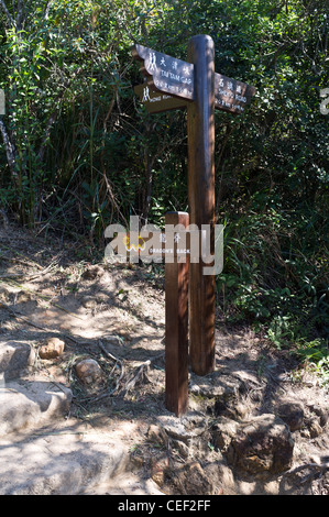 dh Shek o Country Park DRAGHI INDIETRO HONG KONG sentieri sentieri sentiero diretto indicazioni percorso a piedi segno sentiero escursionistico Foto Stock