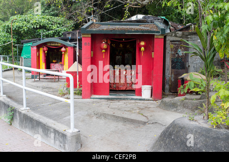 Dh PENG CHAU ISOLA HONG KONG Chinese Strada santuari santuario daoismo Foto Stock