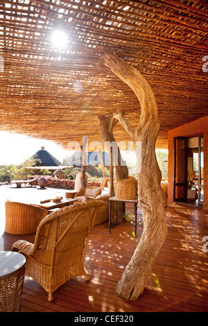 Tswalu Kalahari Reserve, la famiglia Oppenheimer-riserva di proprietà nei pressi della piccola città di Vanzylsrus. Lodge centrale Foto Stock