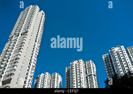 Dh Quarry Bay HONG KONG blocco Kornhill appartamenti vista verso l'alto grattacielo grattacielo alloggiamento Foto Stock