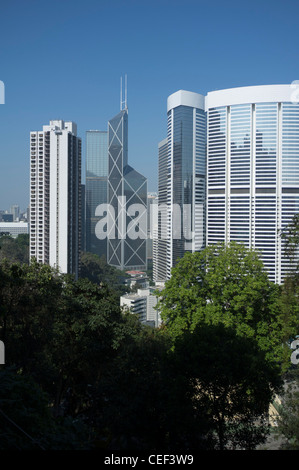 Dh CENTRAL HONG KONG CINA bank e il Pacific Place grattacielo edifici Foto Stock