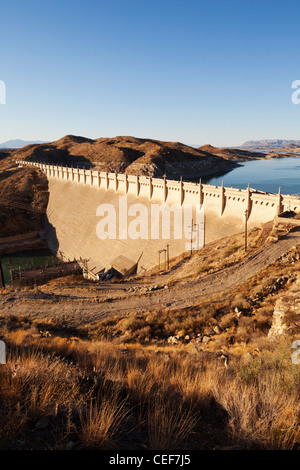 Diga idroelettrica nel Nuovo Messico, USA, Elephant Butte serbatoio. Foto Stock