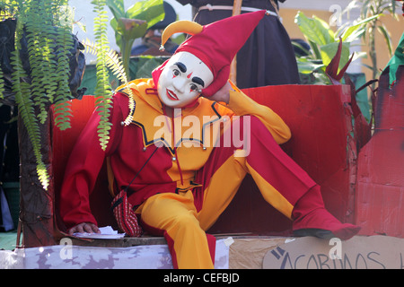 Joker Costume da festa dell Immacolata Concezione, Ciudad Vieja, Guatemala Foto Stock