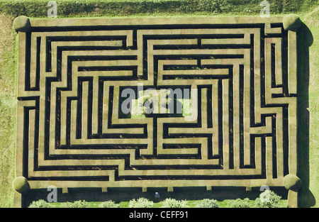 Vista aerea del labirinto di siepi Foto Stock