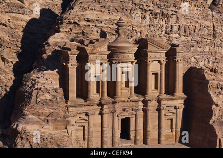 El Deir Monastero di Petra, Giordania. Foto Stock