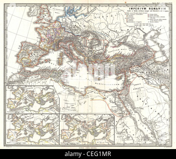 1865 Spruner mappa dell'impero romano sotto Diocleziano Foto Stock