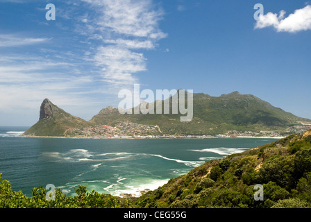 Hout Bay da Chapman's Peak Drive, Western Cape, Sud Africa Foto Stock