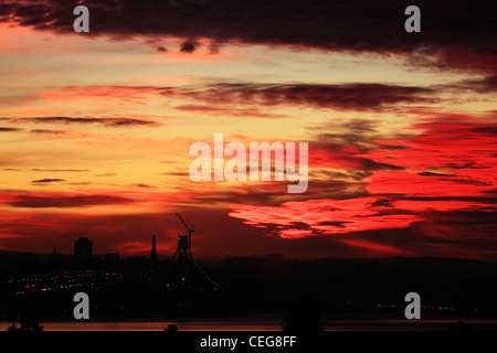 Baia zona tramonto Foto Stock