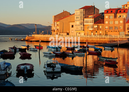 Pesca artigianale barche nel porto Carril, Vilagarcía de Arousa, Galizia, Spagna Foto Stock