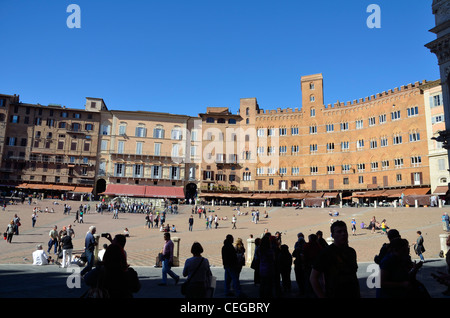 Piazza del Campo a Siena, Toscana, Italia, Europa Foto Stock