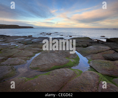 Crepuscolo sopra Whitley Bay North Tyneside, Tyne and Wear, Northumberland, Inghilterra Foto Stock