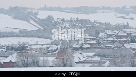 Vista su Amersham Città Vecchia in inverno Foto Stock